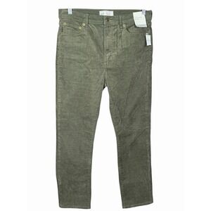 GAP Women's Vintage Slim Corduroy Pants 30R High Rise Green‎ Stretch NWT